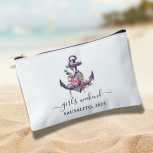 Nautical Anchor Seaside Girls’ Weekend Accessory Pouch