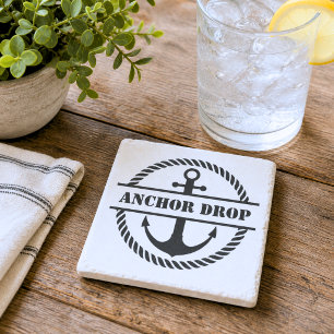 Nautical Anchor Stone Coaster