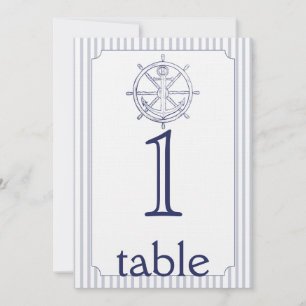 Nautical Anchor Stripe Anniversary Table Number