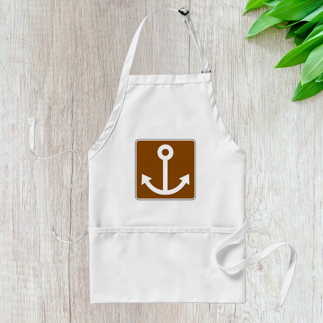 Nautical Anchor Symbol Brown Marina Sign Standard Apron (Creator Uploaded)