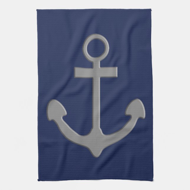 Nautical Anchor Tea Towel (Vertical)