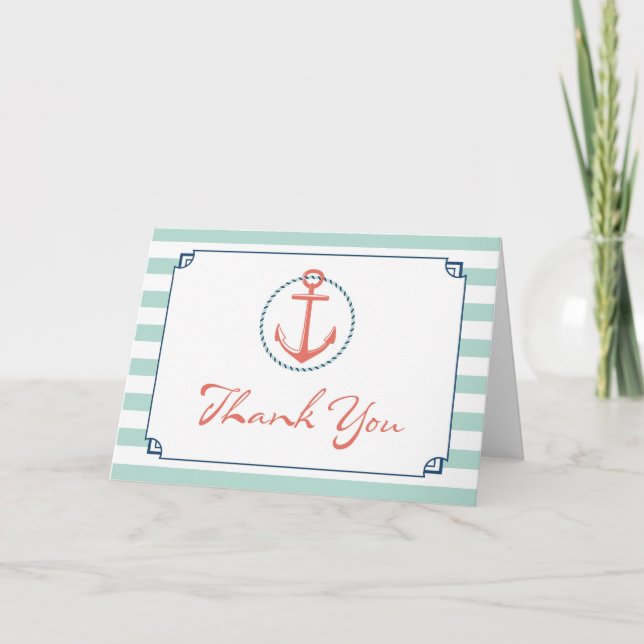 Nautical Anchor Thank You Card (Front)