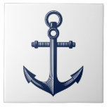 Nautical Anchor Tile<br><div class="desc">A nautical-themed tile of a vintage anchor illustration.</div>