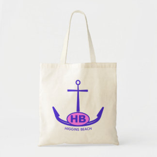 Nautical Anchor Two Letter Oval Blue Pink Beach Tote Bag