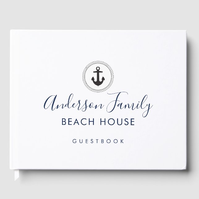 Nautical Anchor Vacation Rental Beach House Guest Book (Front)