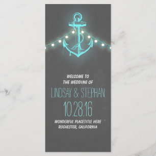nautical anchor vintage chalkboard wedding program programme