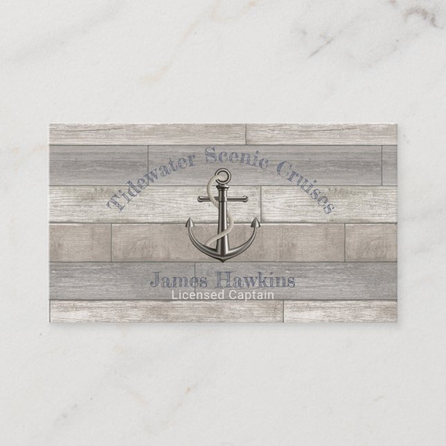 Nautical Anchor w/Rope  Business Card (Front)