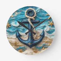 Nautical Anchor Wall Clock