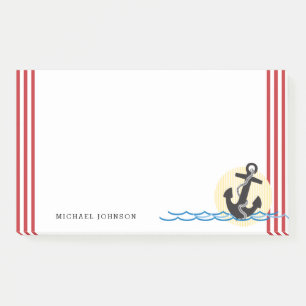 Nautical Anchor Water Waves Post-it Notes