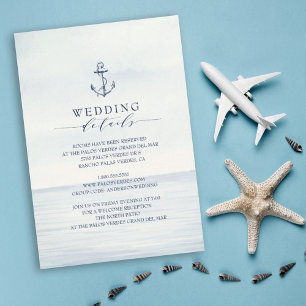 Nautical Anchor Watercolor Ocean Details Enclosure Card