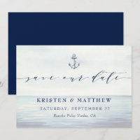 Nautical Anchor Watercolor Ocean Scene 