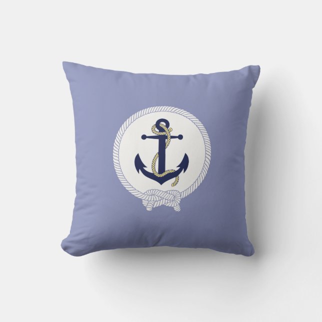 Nautical anchor/waves/Nautical anchor emblem Cushion (Front)