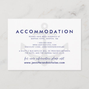 Nautical Anchor Wedding Accommodation Enclosure Card