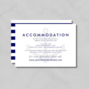 Nautical Anchor Wedding Accommodation Enclosure Card