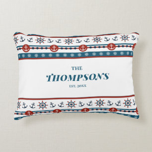 Nautical Anchor Wedding Anniversary Gift Idea Decorative Cushion