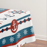 Nautical Anchor Wedding Anniversary Gift Idea Tablecloth<br><div class="desc">Personalise this beautiful design with your very own last name and established date. You can customise this design further if you want a different font and colour. Design features anchor and ship wheel pattern. This makes a great gift for newlyweds or for anniversaries. A wonderful keepsake that you can actually...</div>