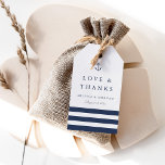 Nautical Anchor Wedding Favour Thank You Gift Tags<br><div class="desc">Attach these sweet gift tags to your wedding favours for a perfect way to express your love and thanks. Designed to coordinate with our Nautical Mix wedding invitation collection, these simply chic tags feature a small anchor illustration and a trio of navy blue stripes, with "love and thanks, " your...</div>