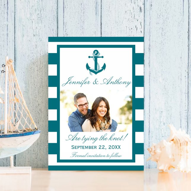 Nautical Anchor Wedding Photo Save The Date (Creator Uploaded)
