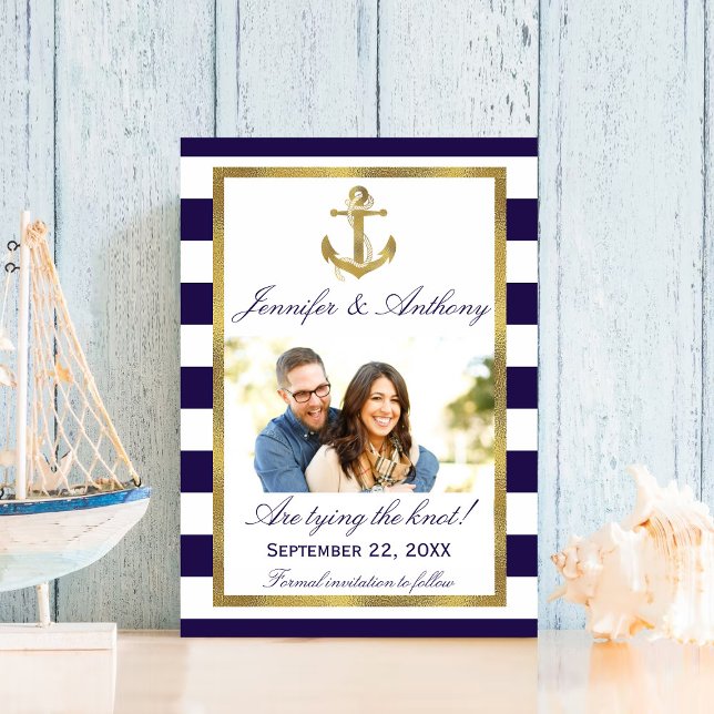 Nautical Anchor Wedding Photo Save The Date (Creator Uploaded)