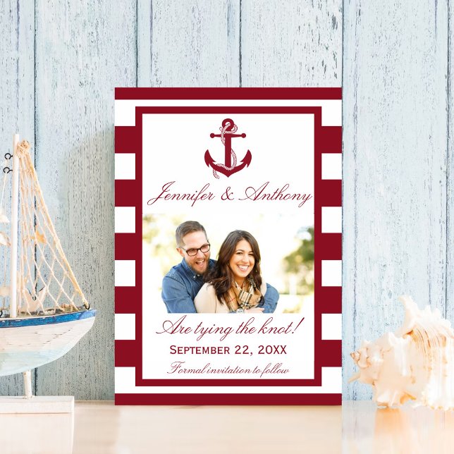 Nautical Anchor Wedding Photo Save The Date (Creator Uploaded)