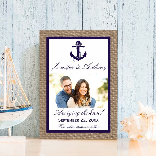 Nautical Anchor Wedding Photo Save The Date (Creator Uploaded)