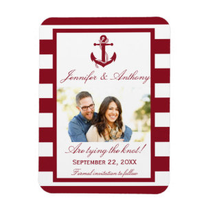 Nautical Anchor Wedding Photo Save The Date Magnet