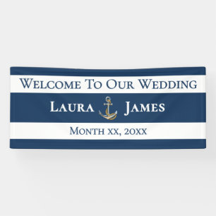 Nautical Anchor Wedding Reception  Banner