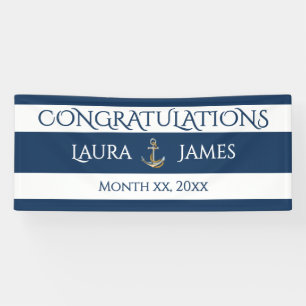 Nautical Anchor Wedding Reception Congratulations Banner