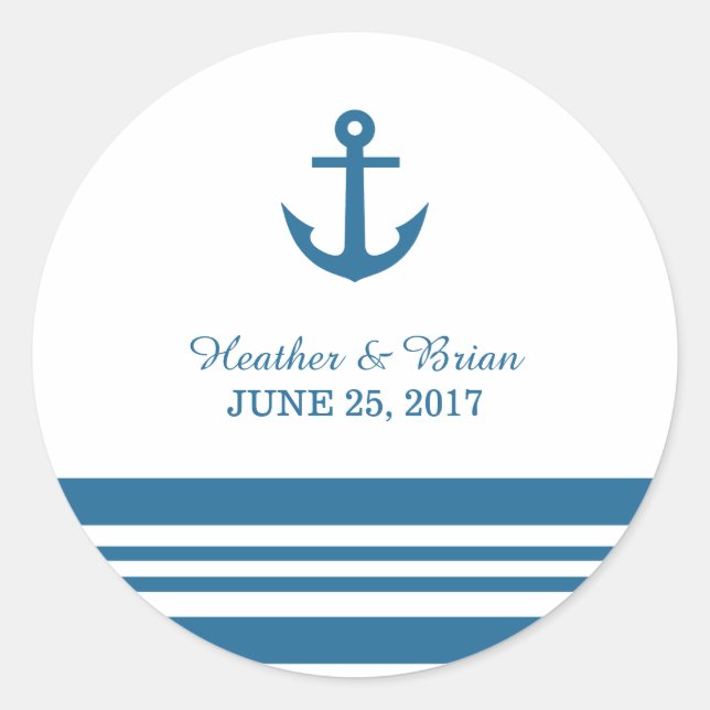 Nautical Anchor Wedding Stickers (Front)