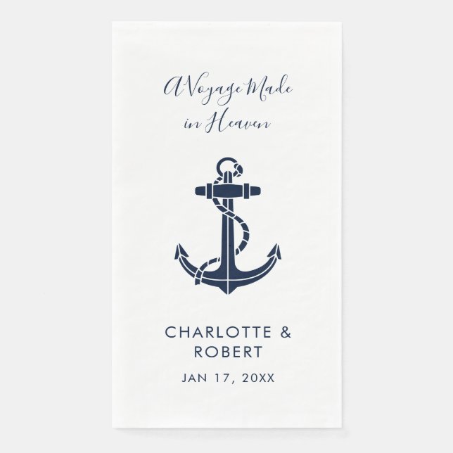 Nautical Anchor Wedding Swag Napkin (Front)
