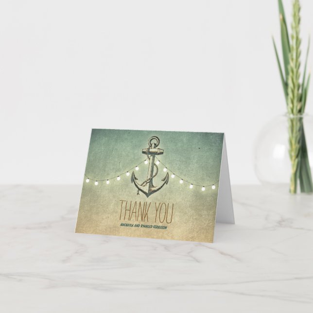Nautical Anchor Wedding Thank You (Front)