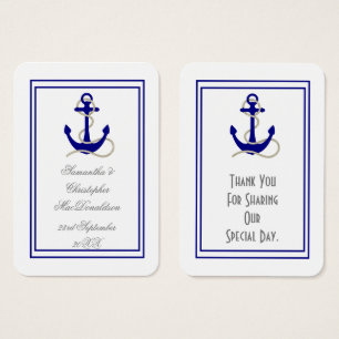 Nautical anchor wedding thank you tag