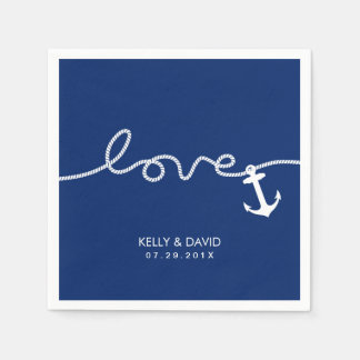 Nautical Anchor Wedding Tying the Knot Napkin