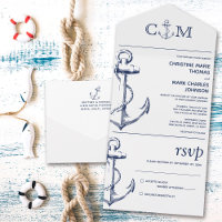 Nautical Anchor Wedding White