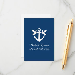 Nautical anchor & white doves silhouette wedding enclosure card