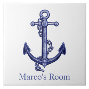 Nautical Anchor WIth Name Tile