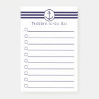 Nautical Anchor With Navy Blue & White Stripes