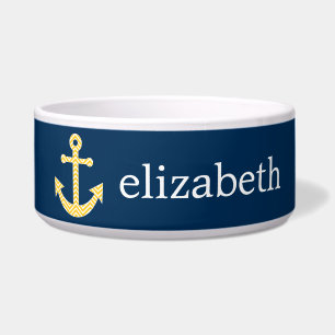Nautical Anchor with Navy Yellow Chevron Pattern