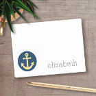 Nautical Anchor with Navy Yellow Chevron Pattern