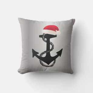 nautical ANCHOR with SANTA HAT Cushion