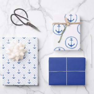Nautical Anchor Wrapping Paper Sheet