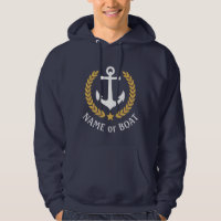 Nautical Anchor Your Boat Name Star Gold Laurel