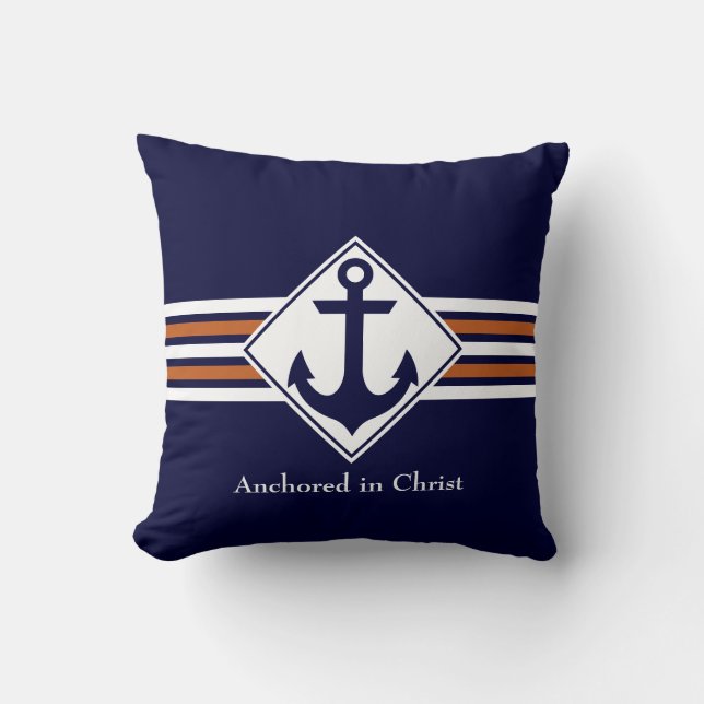 NAUTICAL | Anchored in Christ CUSTOMIZABLE Cushion (Front)