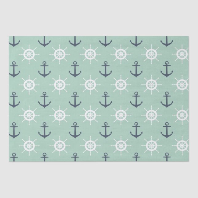 Nautical Anchors and Helms Tissue Paper (Front)