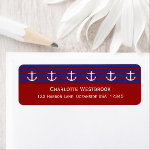 Nautical Anchors on Classic Stripe Personalised
