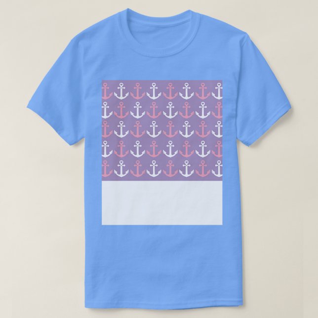 Nautical Anchors Pattern Captain Beach Ocean T-Shirt (Design Front)