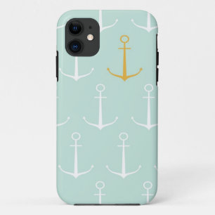 Nautical anchors preppy girly blue anchor pattern Case-Mate iPhone case