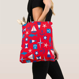 Nautical And Ocean Icons Tote Bag