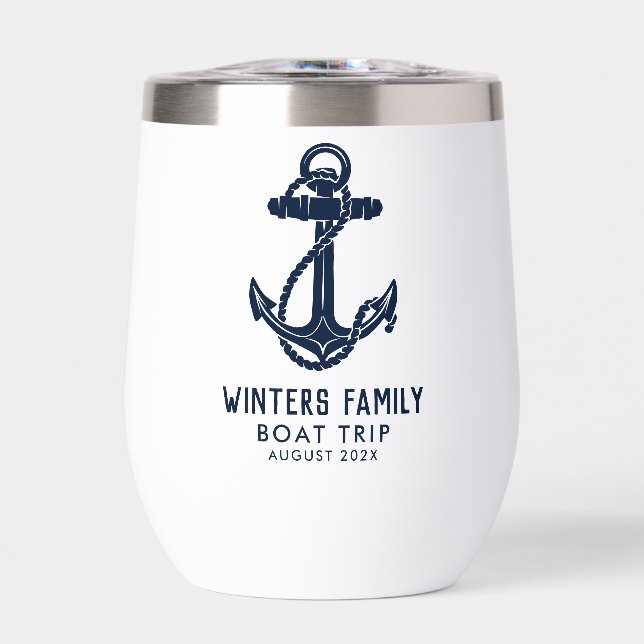 Nautical Annual Family Boat Trip Navy Blue Custom (Front)