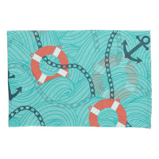 Nautical Attributes Freehand Seamless Pattern Pillowcase